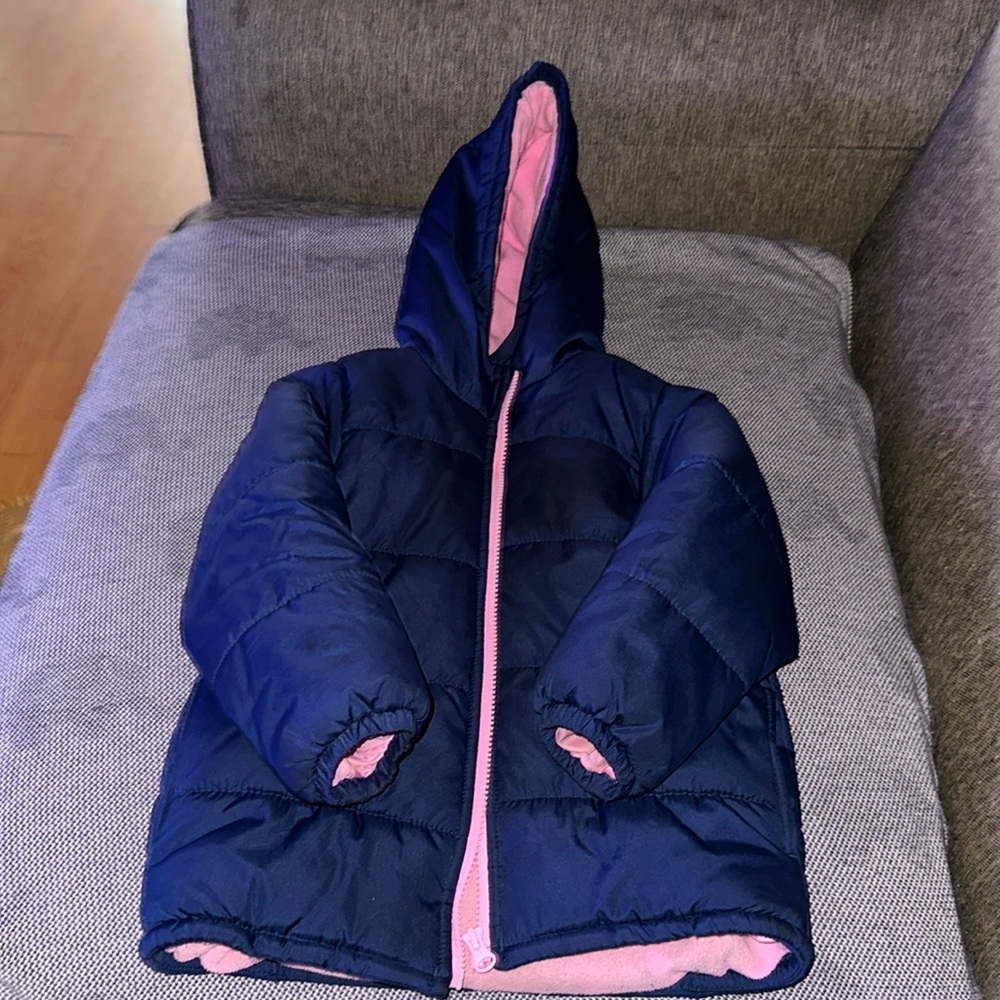 Girls’ Navy and Pink Carter’s Puffer Jacket